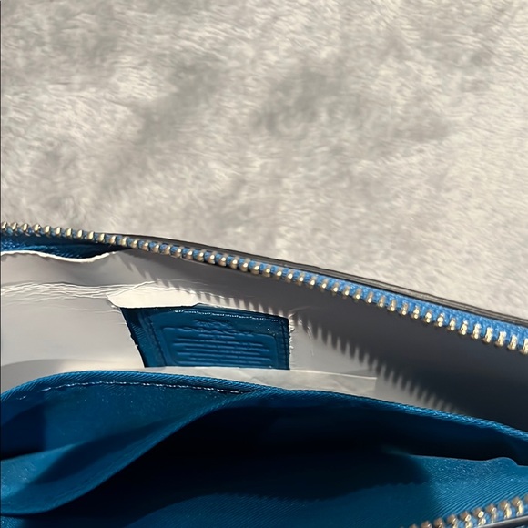 Coach Teal Leather Wristlet - Picture 4 of 6